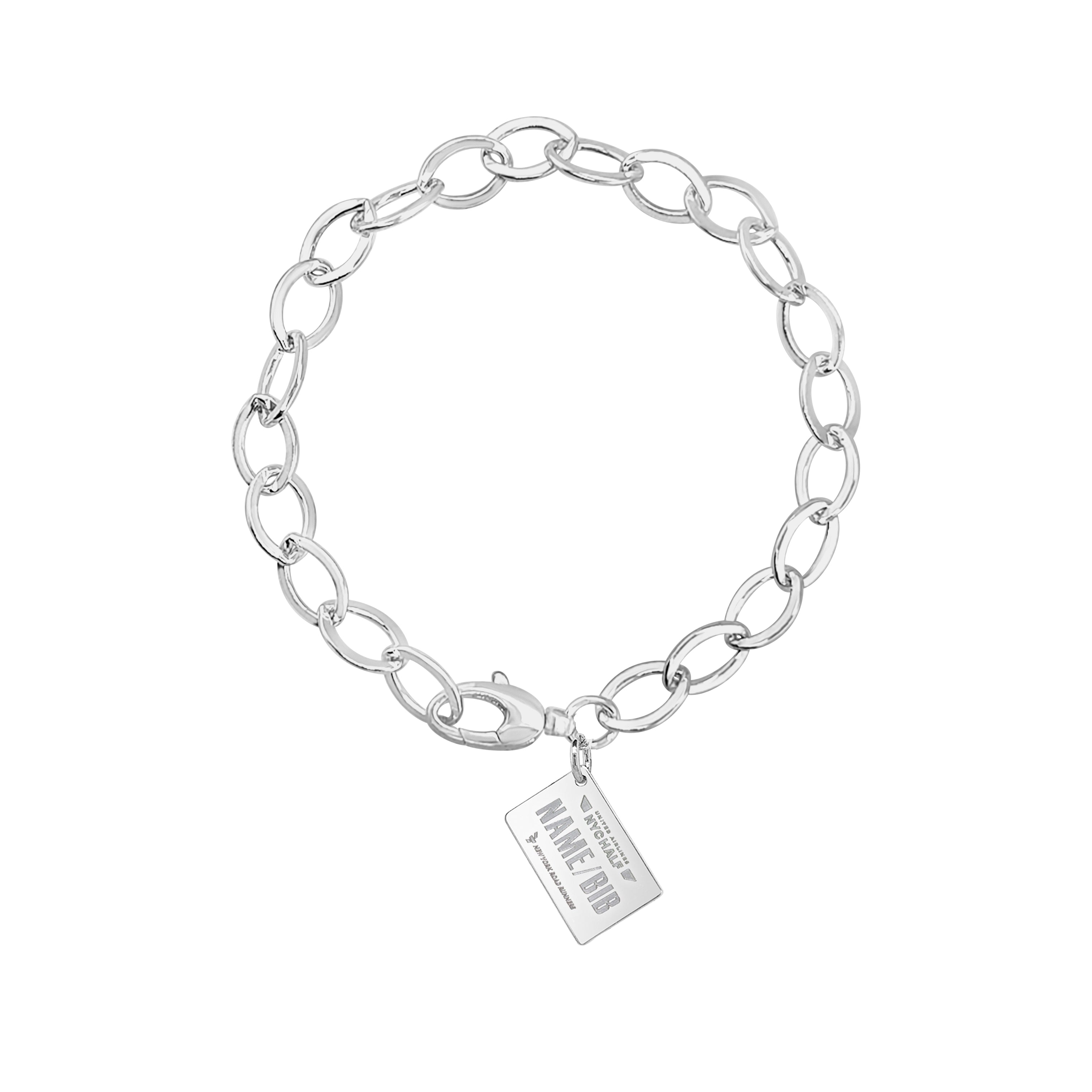 United Airlines NYC Half Personalized Race Bib Charm Bracelet
