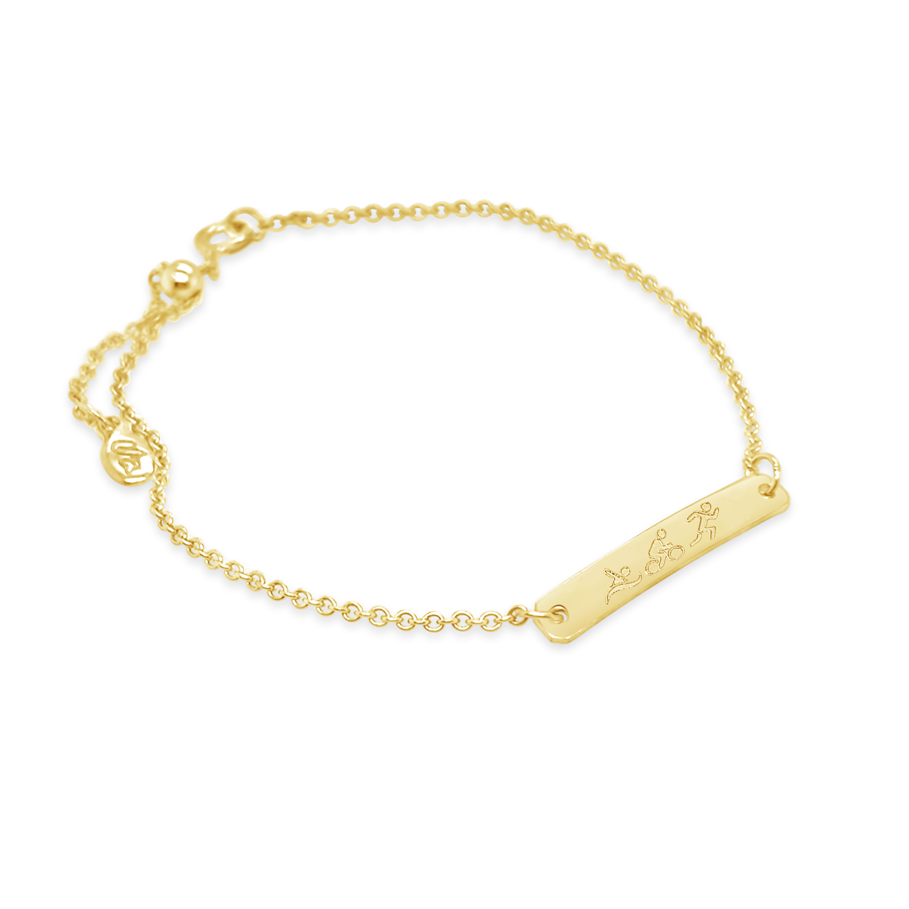 Swim Bike Run Triathlon Petite Bar Bracelet – Erica Sara Designs
