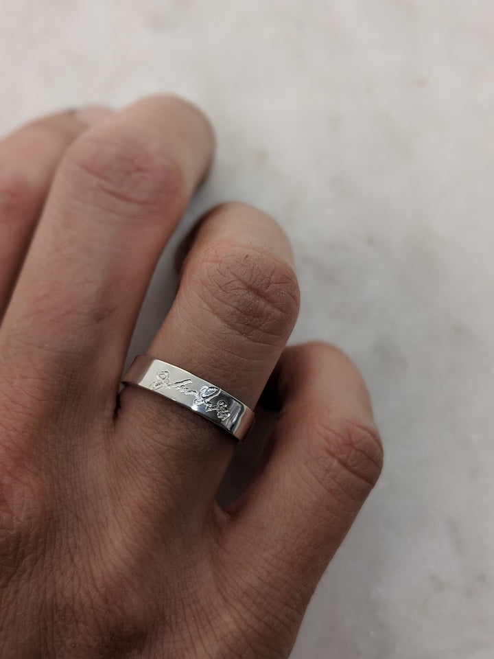 Handwriting Engraved Ring