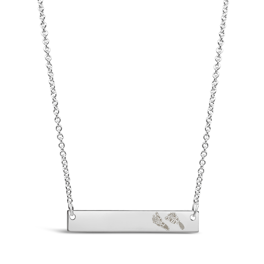 Custom Footprint Horizontal Bar Necklace