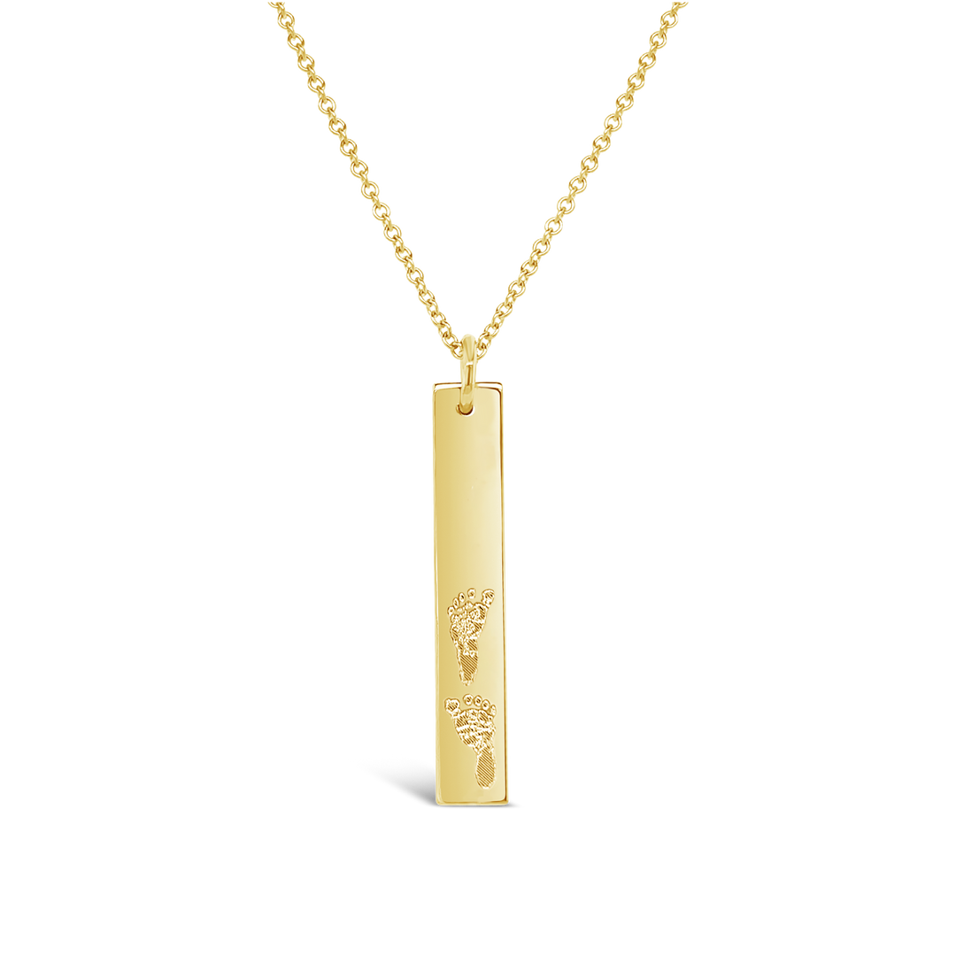 Custom Footprint Rectangle Necklace