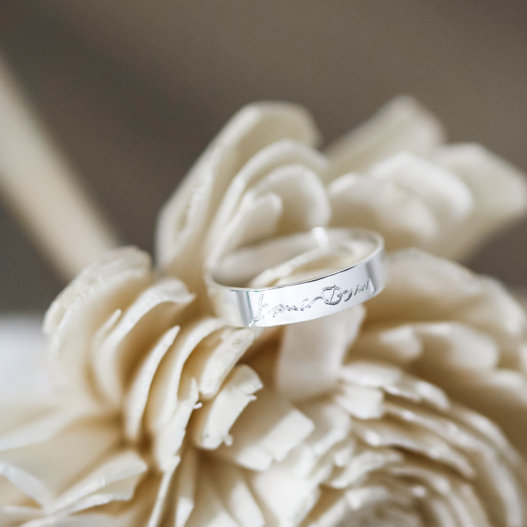 Handwriting Engraved Ring