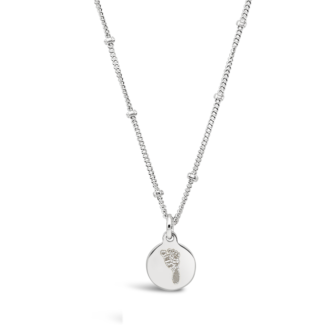 Custom Footprint Disc Necklace