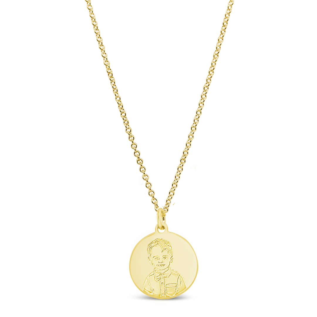 Custom Portrait Disc Necklace