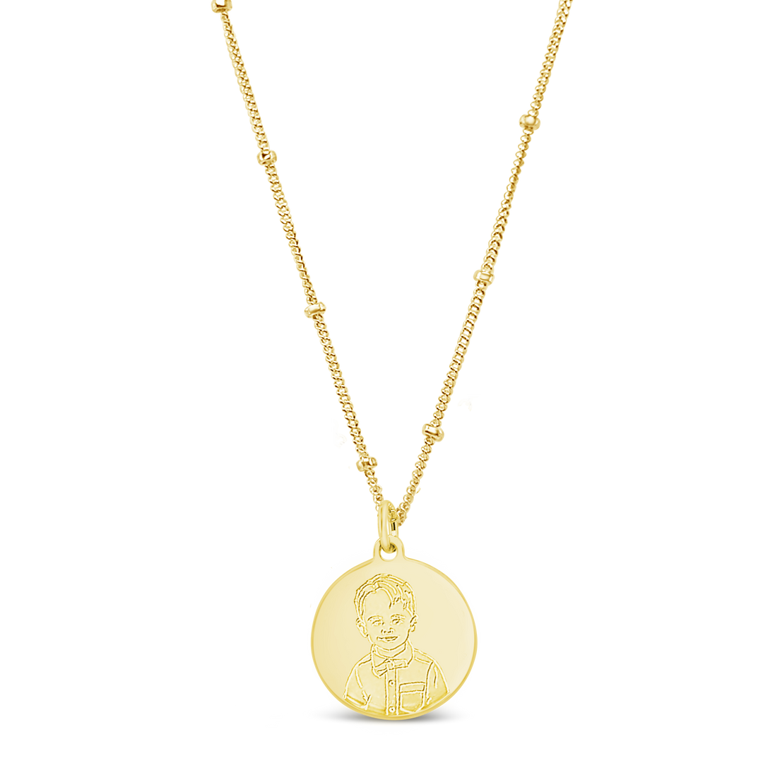 Custom Portrait Disc Necklace