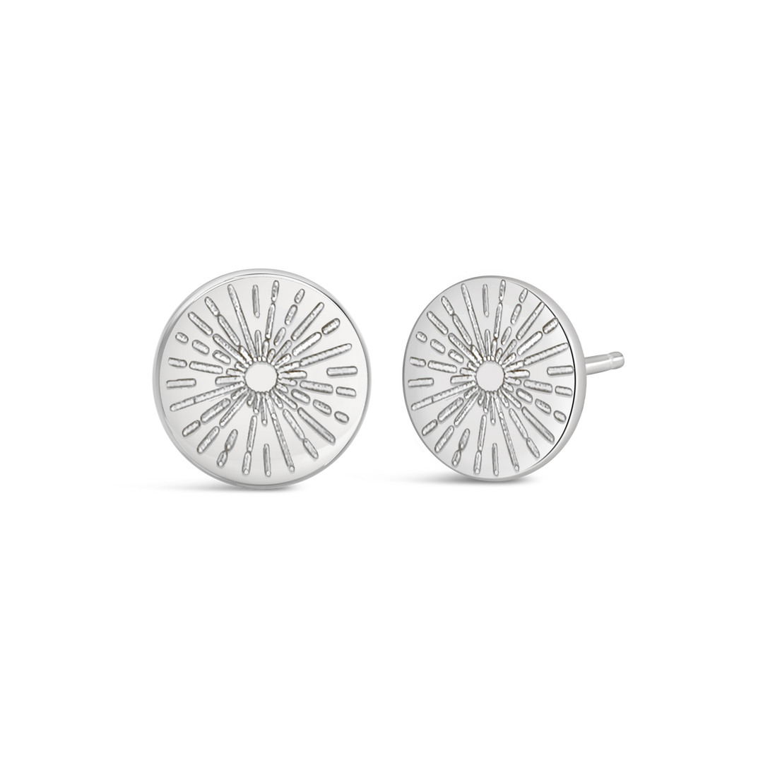 Sunburst Engraved Earrings
