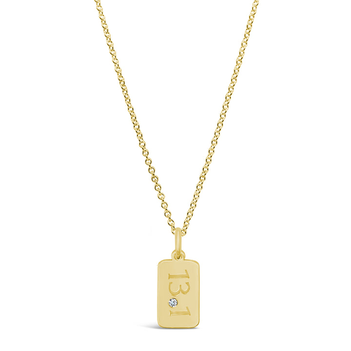 13.1 Half Marathon Tag Necklace with Diamond