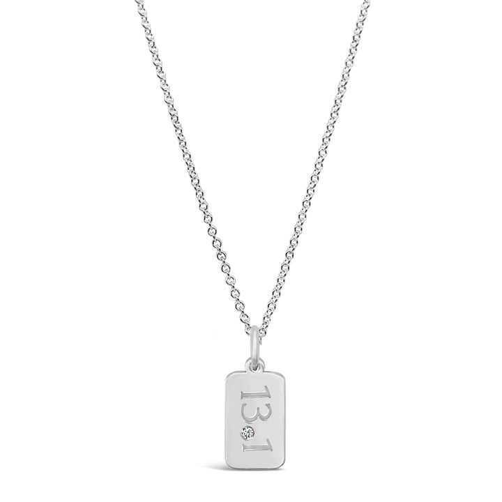 13.1 Half Marathon Tag Necklace with Diamond