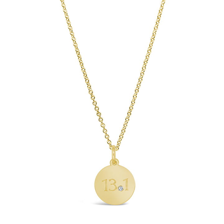 13.1 Half Marathon Disc Necklace with Diamond
