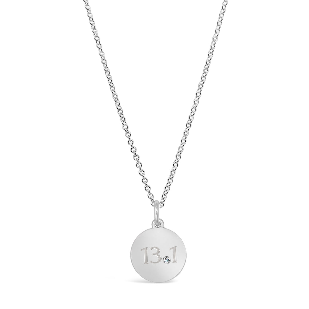 13.1 Half Marathon Disc Necklace with Diamond