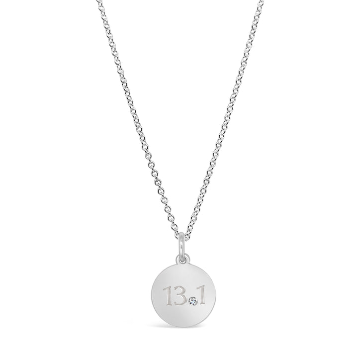 13.1 Half Marathon Disc Necklace with Diamond