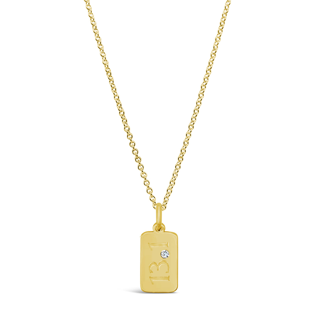 13.1 Half Marathon Tag Necklace with Diamond