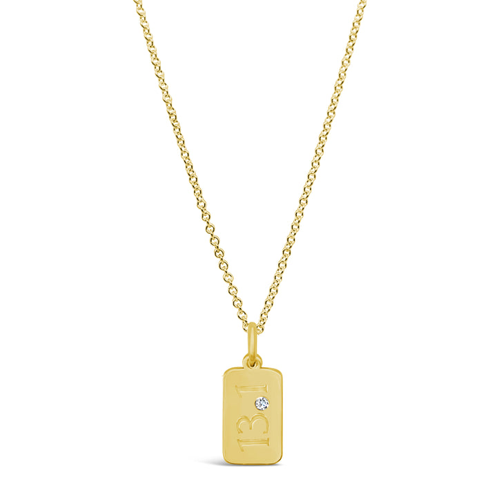 13.1 Half Marathon Tag Necklace with Diamond