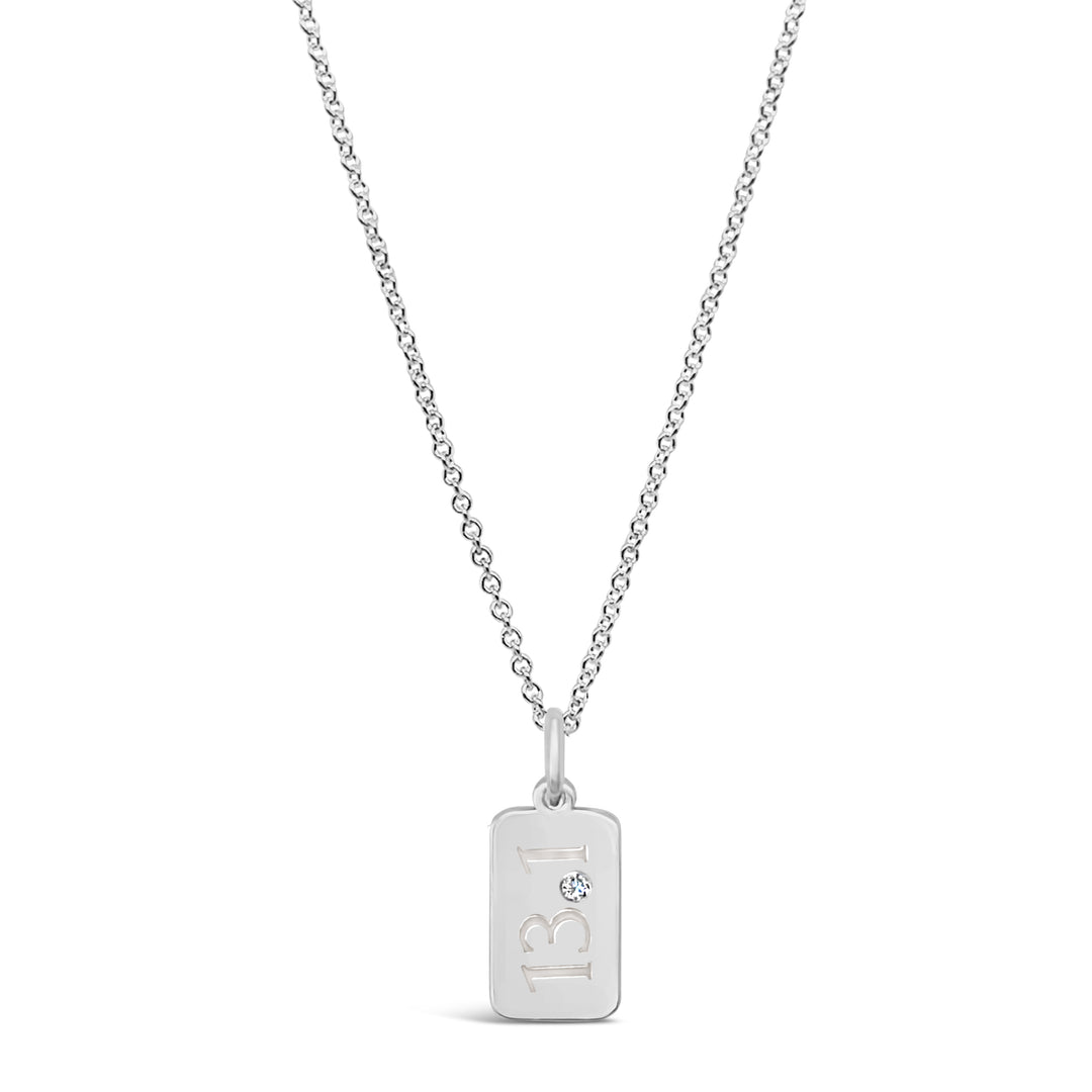 13.1 Half Marathon Tag Necklace with Diamond