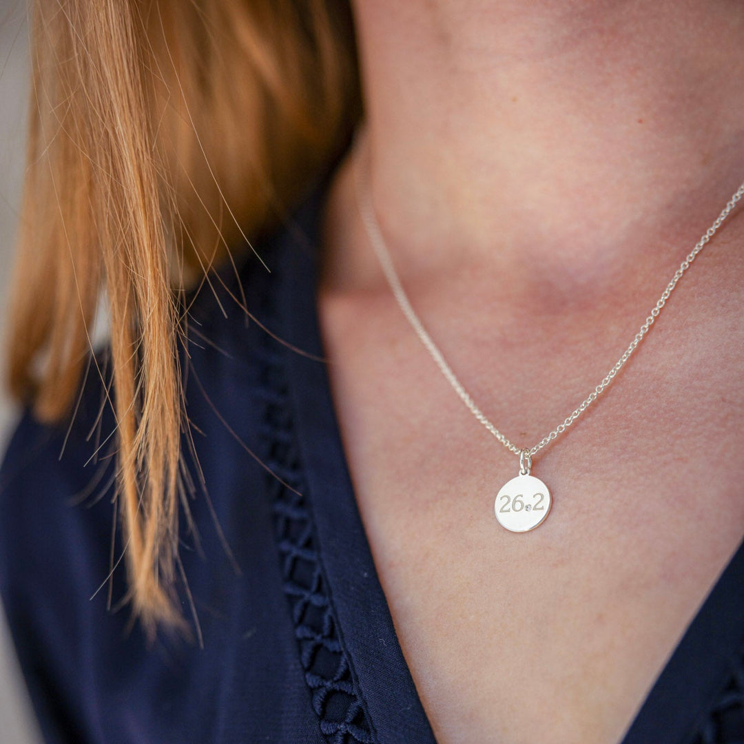 26.2 Marathon Disc Necklace with Diamond