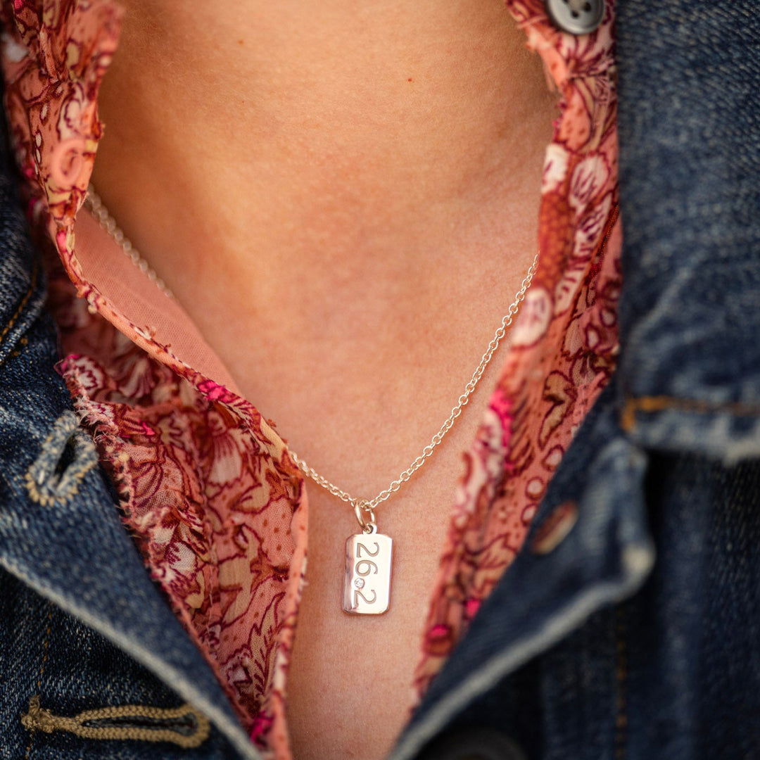 26.2 Marathon Tag Necklace with Diamond