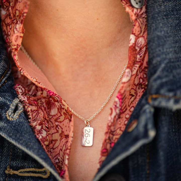 26.2 Marathon Tag Necklace with Diamond