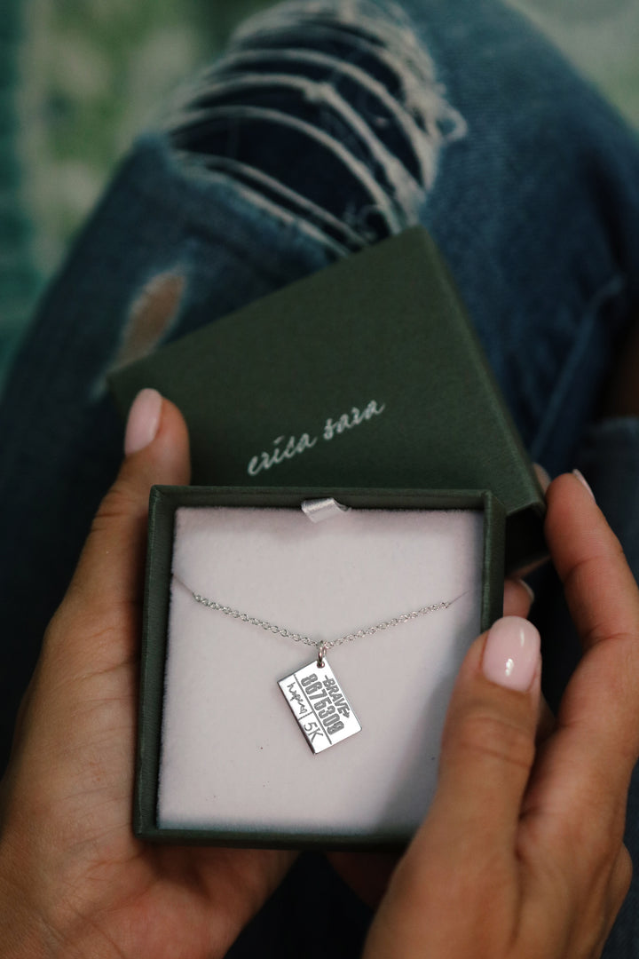BRAVE Like Gabe Personalized Race Bib Necklace
