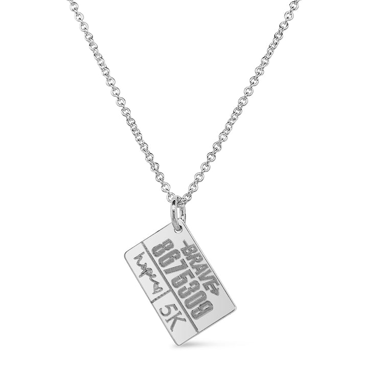 BRAVE Like Gabe Personalized Race Bib Necklace