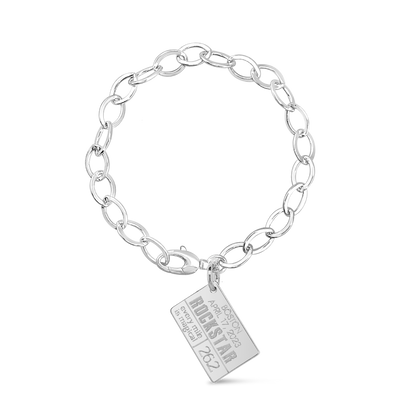 Personalized Race Bib Charm Bracelet
