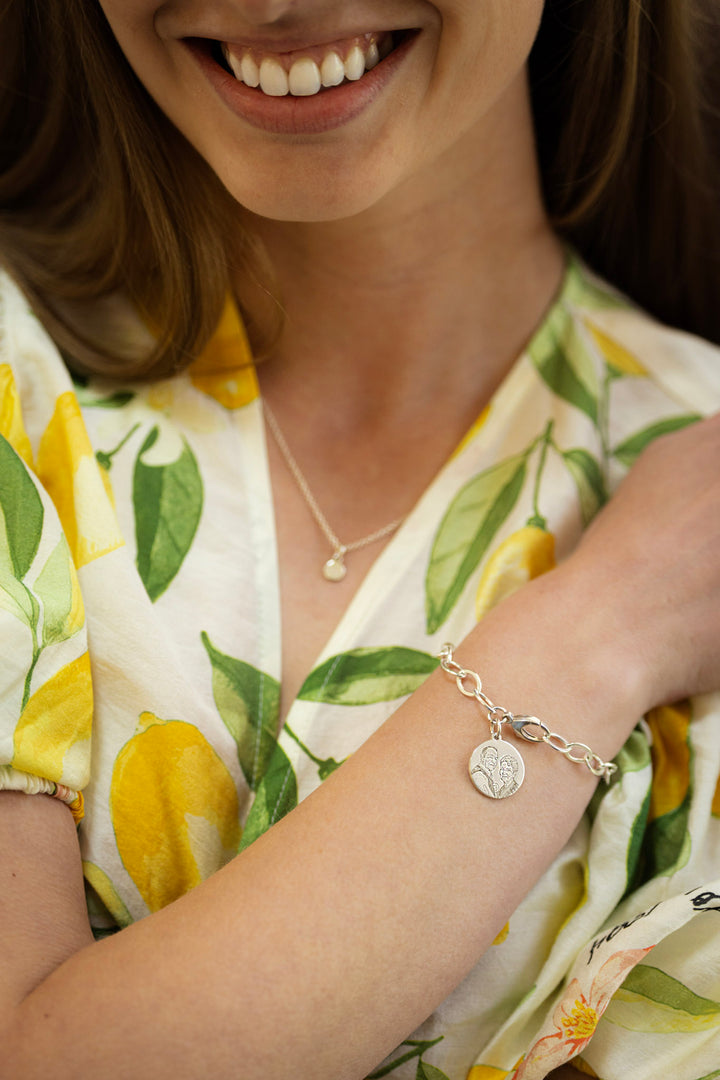 Custom Portrait Disc Charm Bracelet
