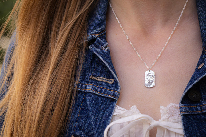 Custom Portrait Dog Tag Necklace
