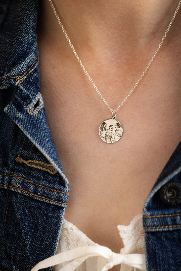 Custom Portrait Disc Necklace