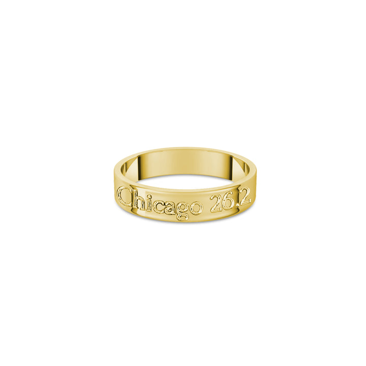 City Distance Engraved Ring