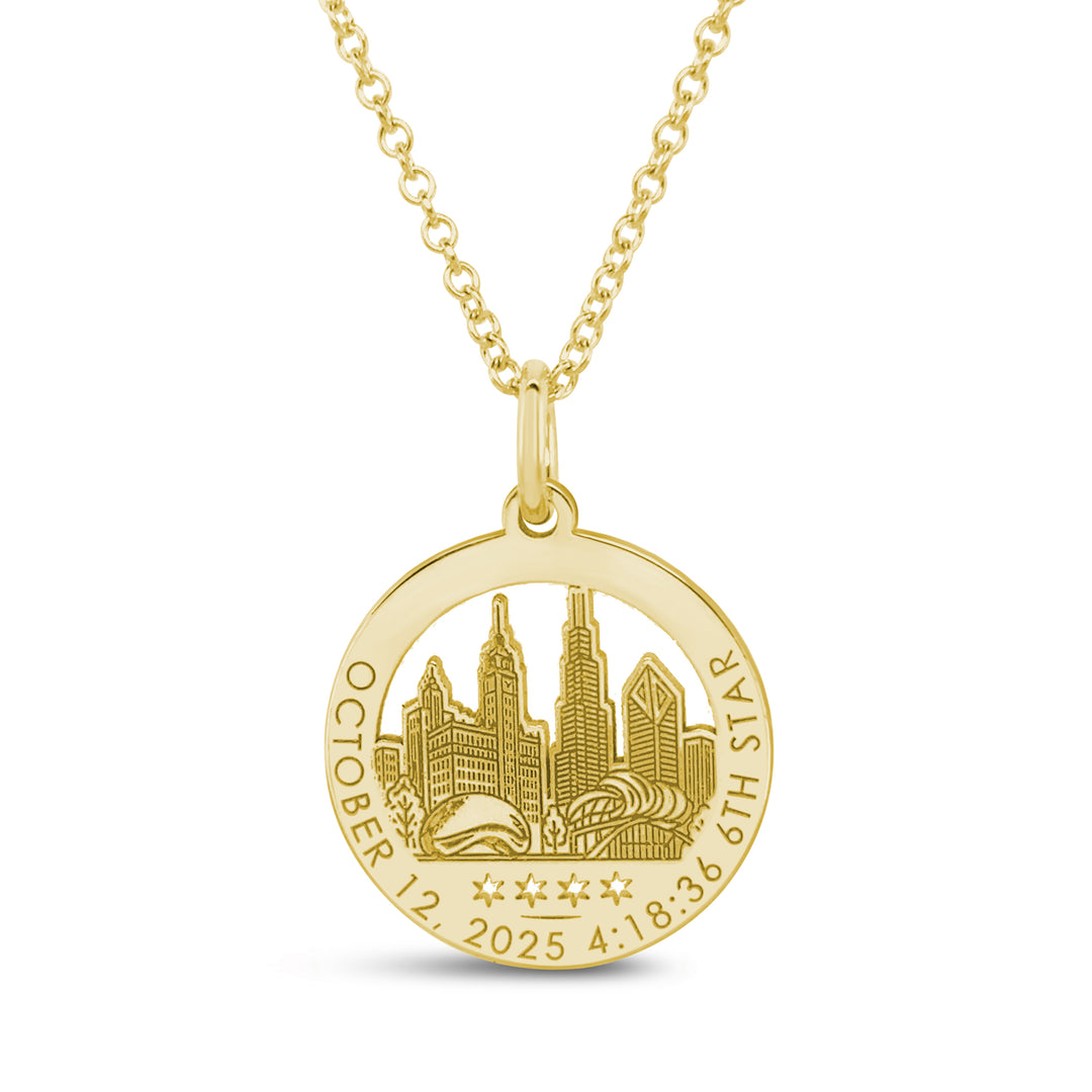 Personalized Chicago Charm Necklace