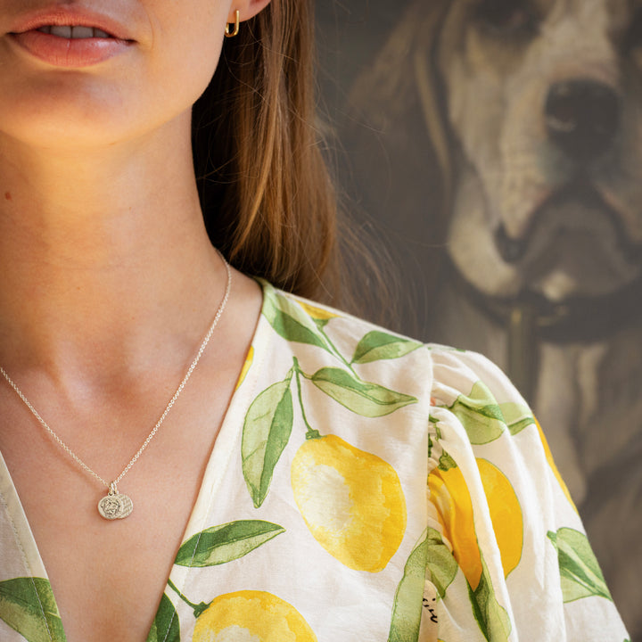 Custom Pet Portrait Mini Disc Necklace