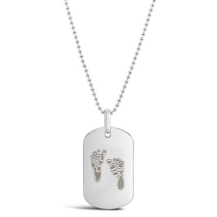 Custom Engraved Handprint and Footprint Dog Tag