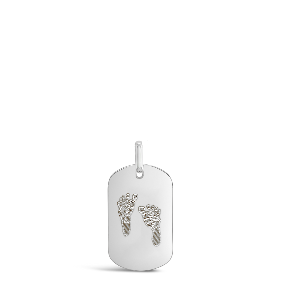 Custom Engraved Handprint and Footprint Dog Tag