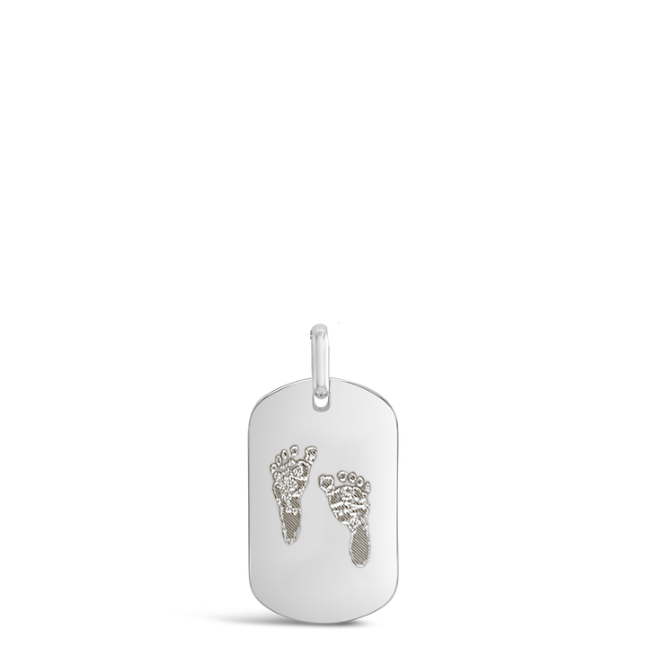 Custom Engraved Handprint and Footprint Dog Tag