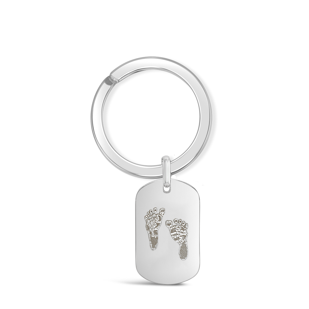 Custom Engraved Handprint and Footprint Dog Tag