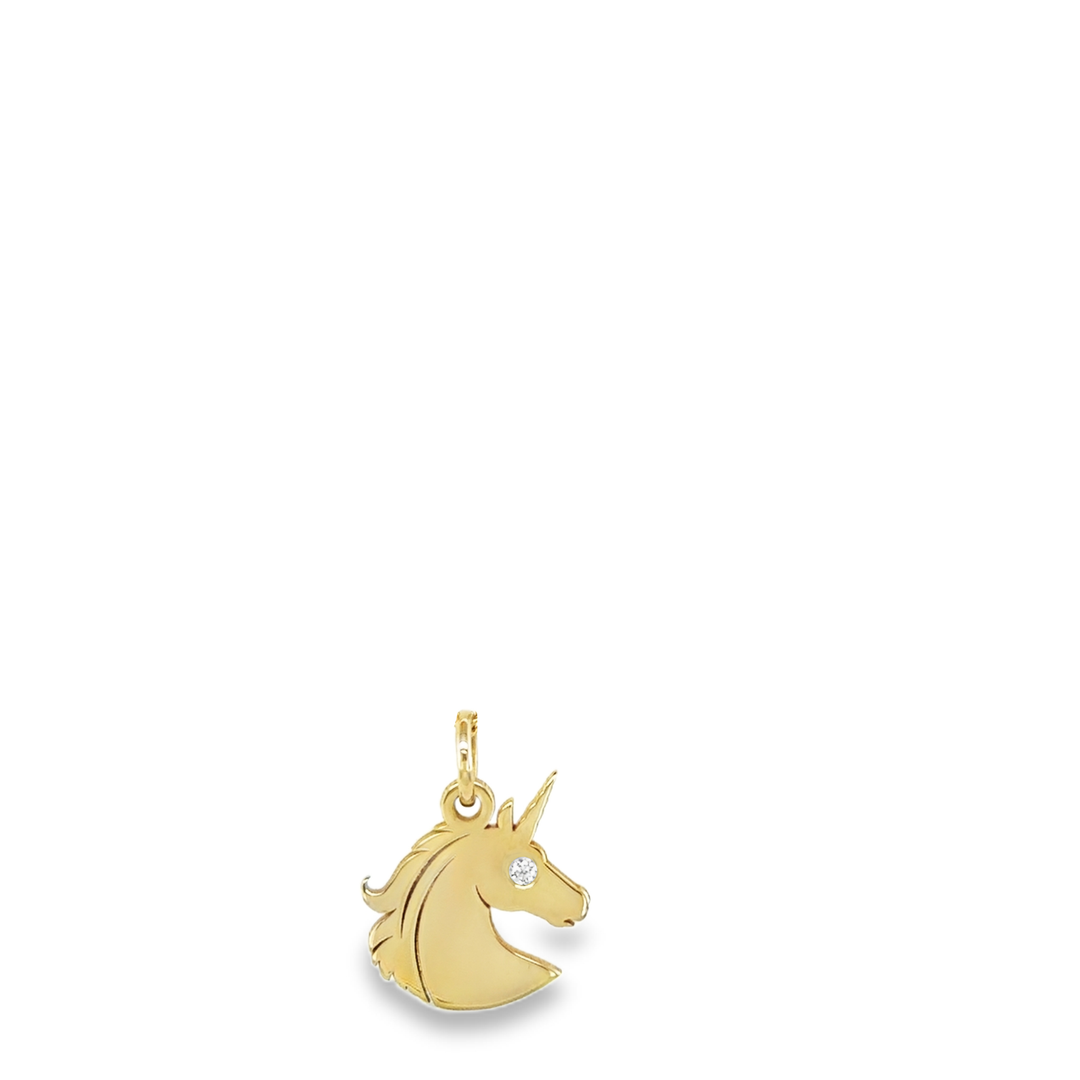 Unicorn Charm Necklace with Gemstone