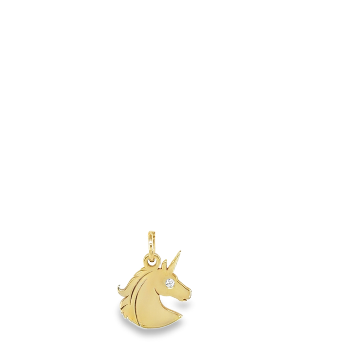 Unicorn Charm Necklace with Gemstone
