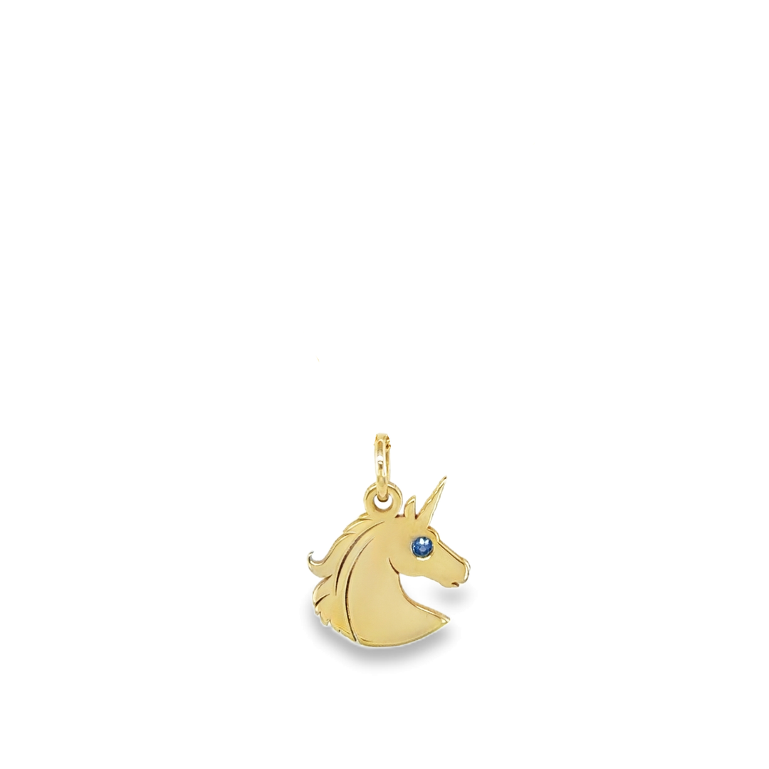 Unicorn Charm Necklace with Gemstone