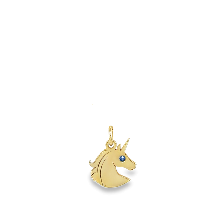 Unicorn Charm Necklace with Gemstone