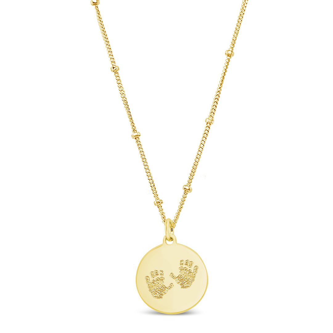 Custom Handprint Disc Necklace