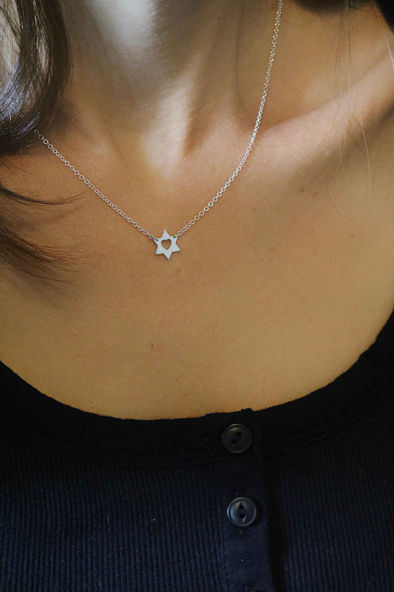 Gold Star of David Necklace/ Jewish star necklace / Diamond Star of David  Charm / Magen David charm/