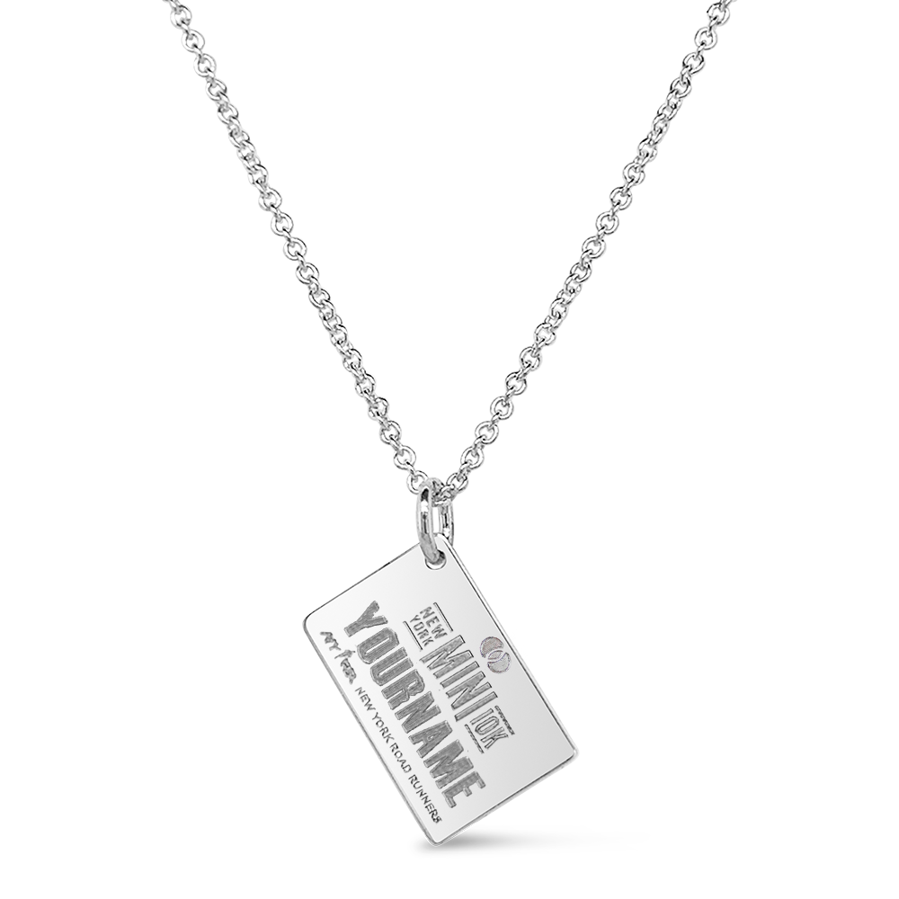 Personalized Mastercard® New York Mini 10K Race Bib Necklace