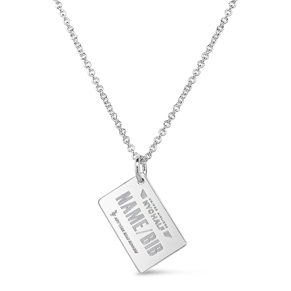 United Airlines NYC Half Personalized Race Bib Necklace