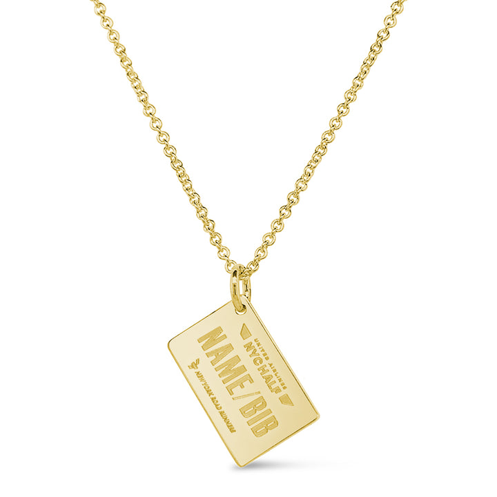 United Airlines NYC Half Personalized Race Bib Necklace