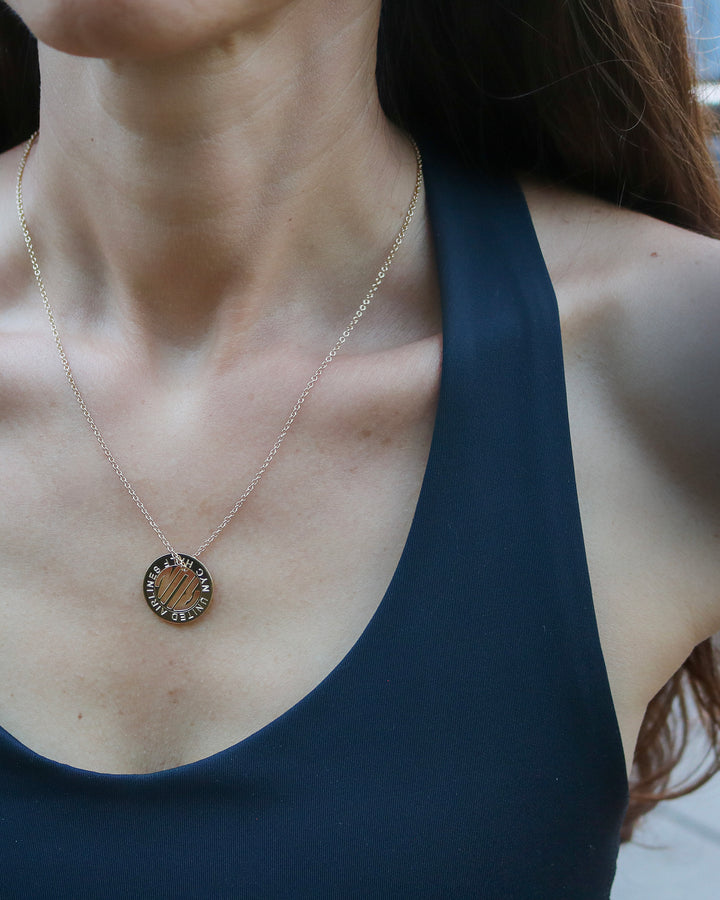 United Airlines NYC Half Token Necklace
