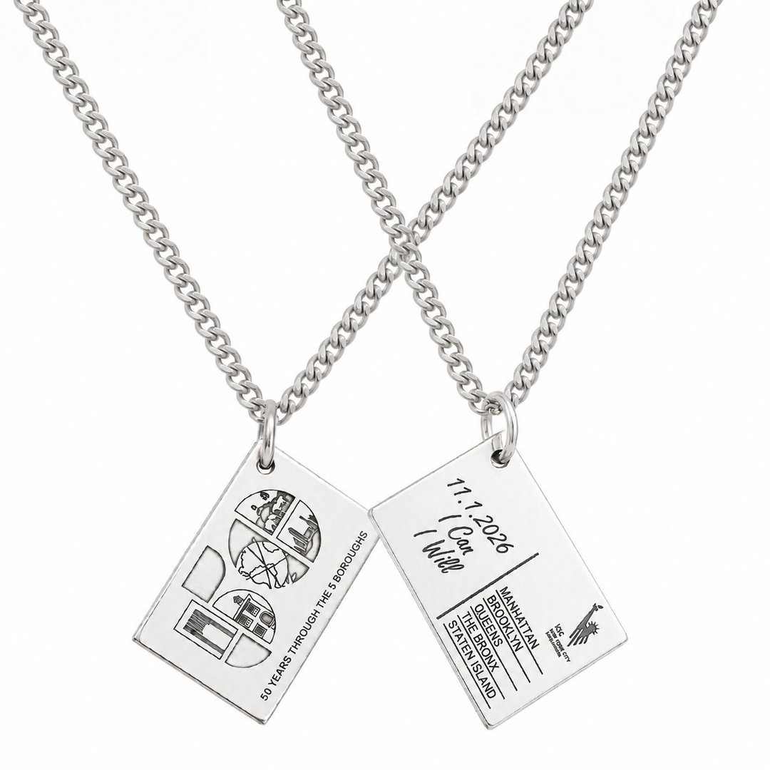 TCS New York City Marathon Five Boroughs Postcard Necklace