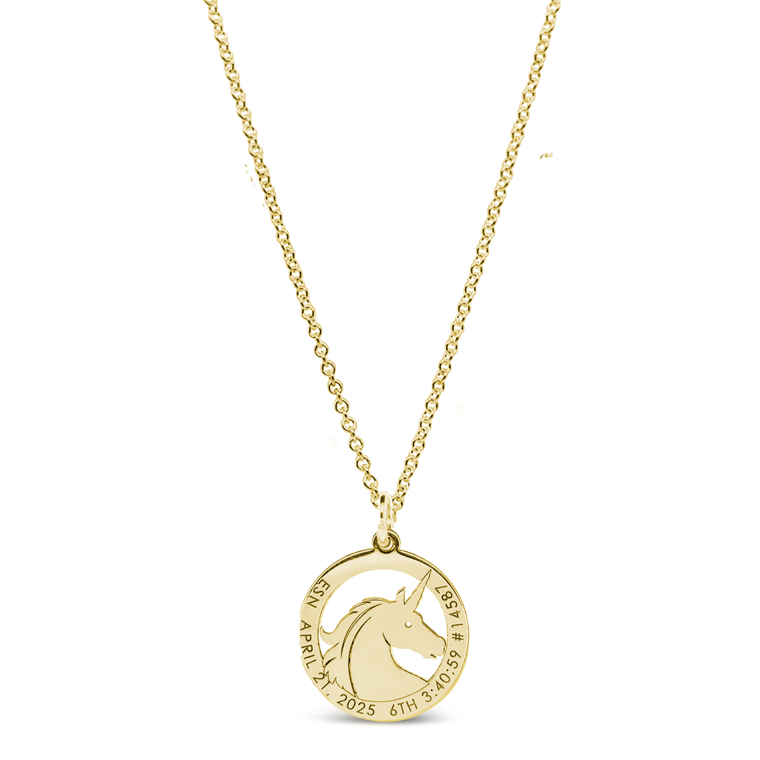 Personalized Unicorn Charm Necklace