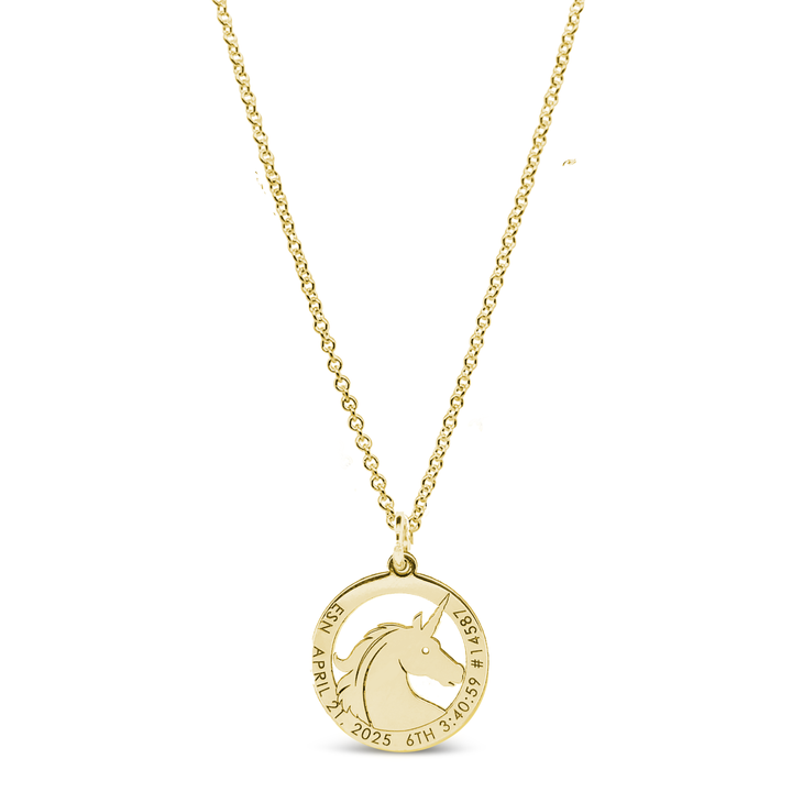 Personalized Unicorn Charm Necklace