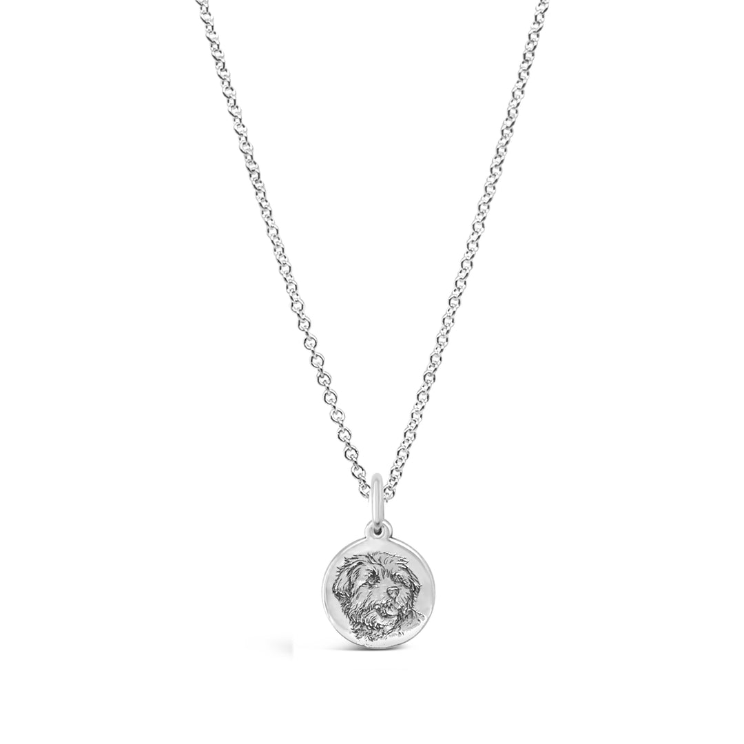 Custom Pet Portrait Mini Disc Necklace