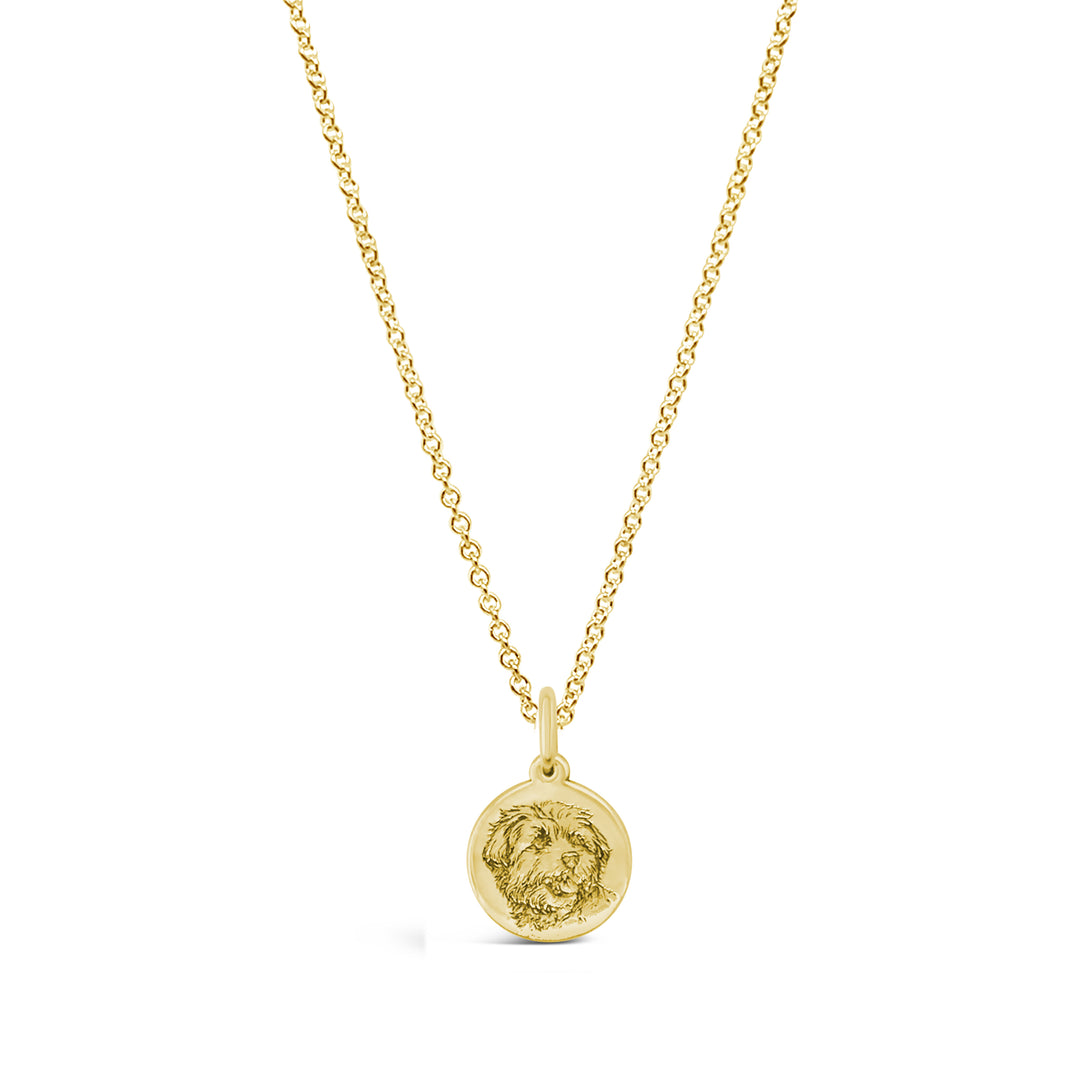 Custom Pet Portrait Mini Disc Necklace