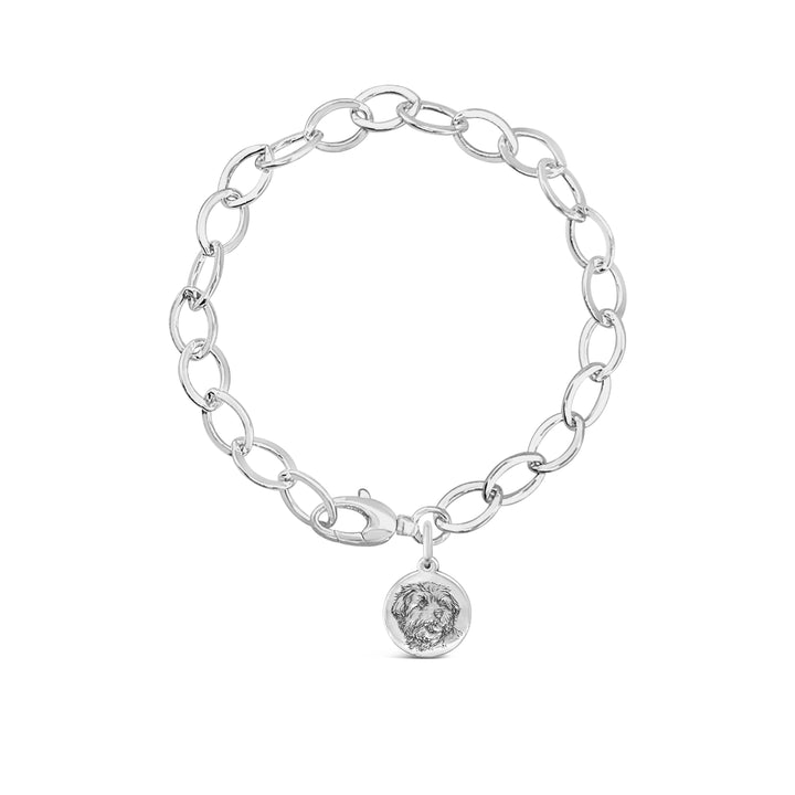 Custom Pet Portrait Mini Disc Charm Bracelet